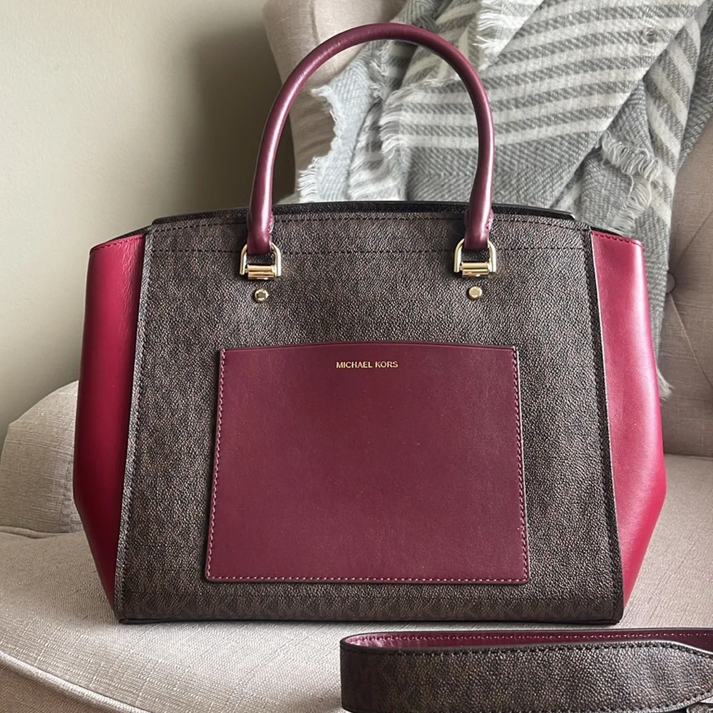 Michael Kors monogram satchel bag